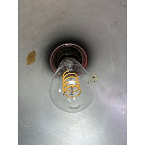 Vintage Mid Century Modern Danish Swag Lamp Metal Red - Picture 11 of 14